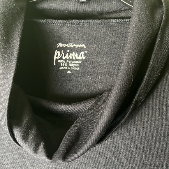 Norm Thompson Prima Black Cowl Neck Long Sleeve Top - Picture 4 of 5